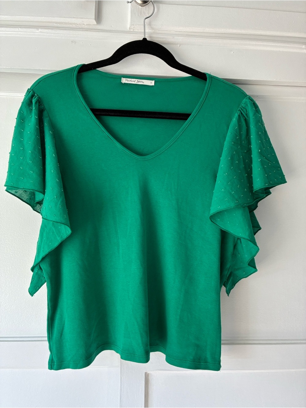 Michael Stars V-Neck Flutter Sleeve Top- NWOT